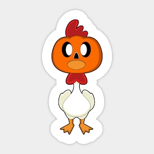 Chicken Halloween Pumpkin Sticker